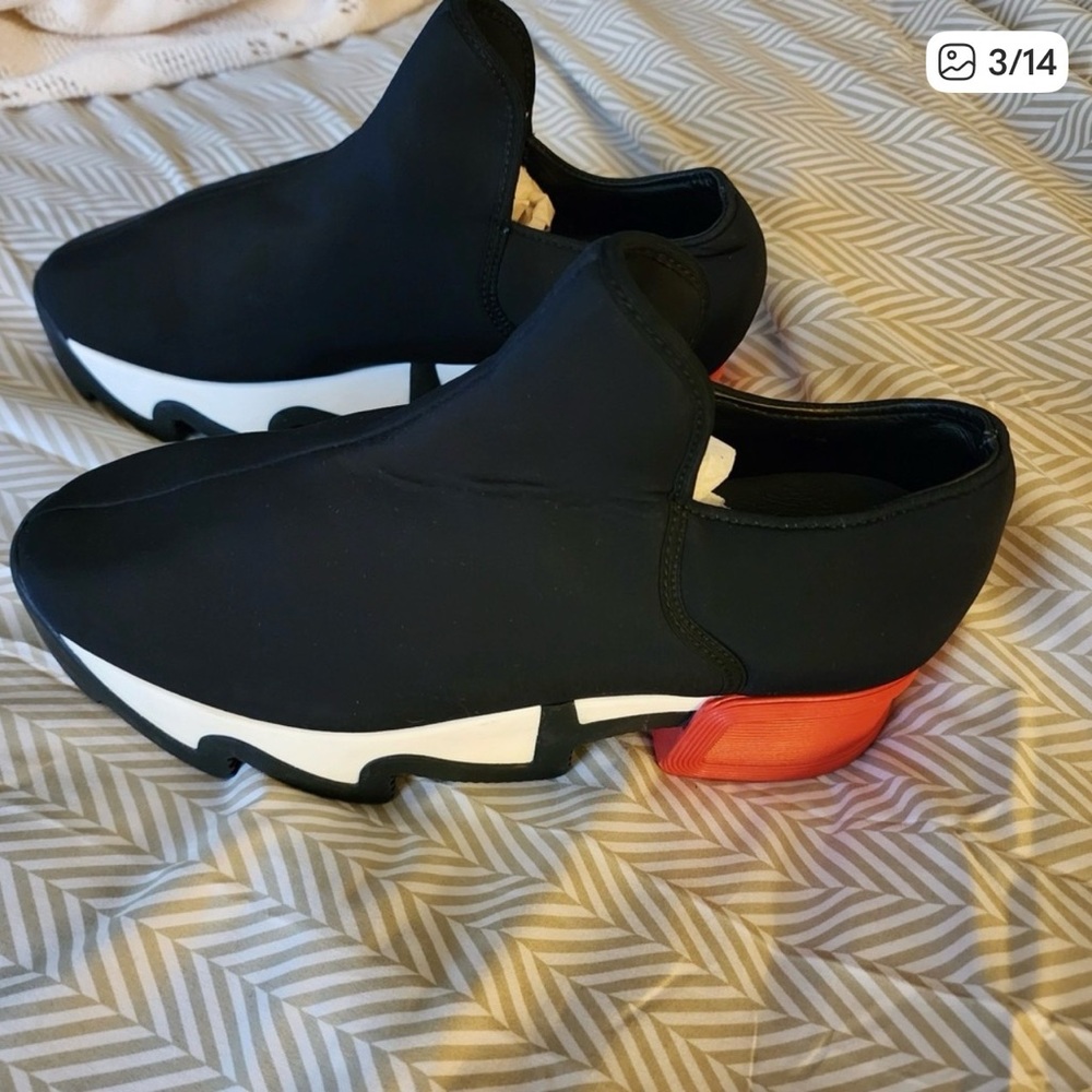 iRi NYC WES low top sneakers Black EU 40.5 US 9.5-10 Neoprene platform Italy